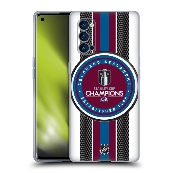 NHL 2022 Stanley Cup Champions Colorado Avalanche Puck Pattern Soft Gel Case for OPPO Reno 4 Pro 5G