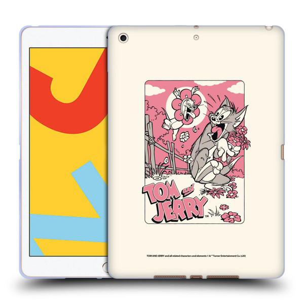 Tom and Jerry Illustration Scary Flower Soft Gel Case for Apple iPad 10.2 2019/2020/2021