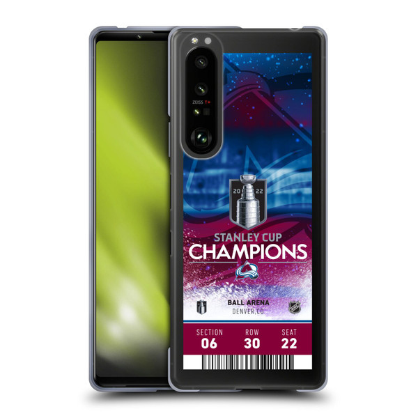 NHL 2022 Stanley Cup Champions Colorado Avalanche Ticket Soft Gel Case for Sony Xperia 1 III