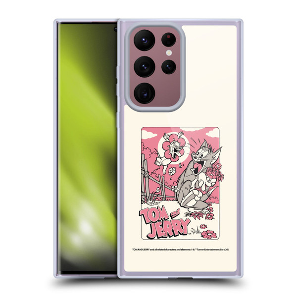 Tom and Jerry Illustration Scary Flower Soft Gel Case for Samsung Galaxy S22 Ultra 5G
