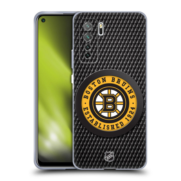 NHL Boston Bruins Puck Texture Soft Gel Case for Huawei Nova 7 SE/P40 Lite 5G