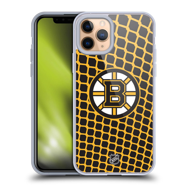 NHL Boston Bruins Net Pattern Soft Gel Case for Apple iPhone 11 Pro & MagSafe