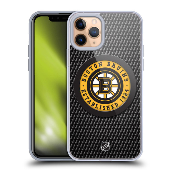 NHL Boston Bruins Puck Texture Soft Gel Case for Apple iPhone 11 Pro & MagSafe