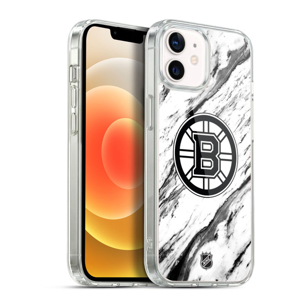 NHL Boston Bruins Marble Soft Gel Case for Apple iPhone 12 / iPhone 12 Pro & MagSafe