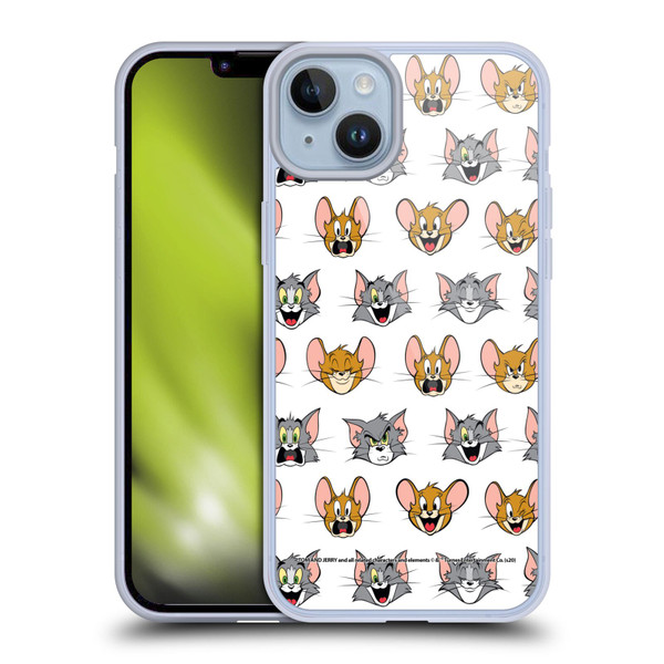 Tom and Jerry Patterns Expressions Soft Gel Case for Apple iPhone 14 Plus