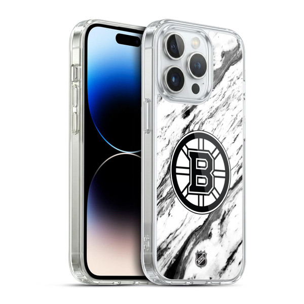 NHL Boston Bruins Marble Soft Gel Case for Apple iPhone 13 Pro & MagSafe