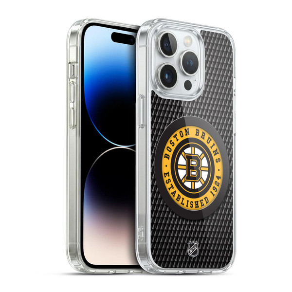 NHL Boston Bruins Puck Texture Soft Gel Case for Apple iPhone 13 Pro & MagSafe