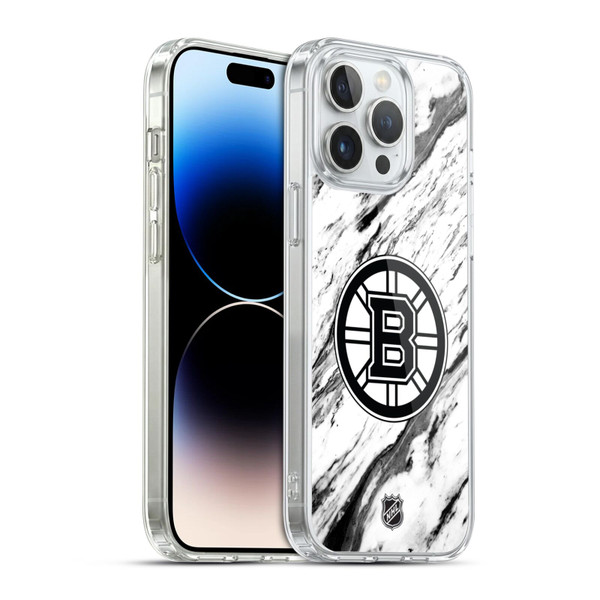 NHL Boston Bruins Marble Soft Gel Case for Apple iPhone 14 Pro Max & MagSafe