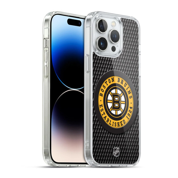 NHL Boston Bruins Puck Texture Soft Gel Case for Apple iPhone 14 Pro Max & MagSafe