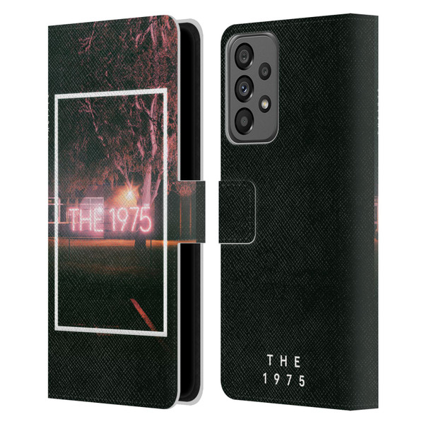 The 1975 Songs Neon Sign Logo Leather Book Wallet Case Cover For Samsung Galaxy A73 5G (2022)