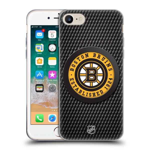 NHL Boston Bruins Puck Texture Soft Gel Case for Apple iPhone 7 / 8 / SE 2020 & 2022 & MagSafe