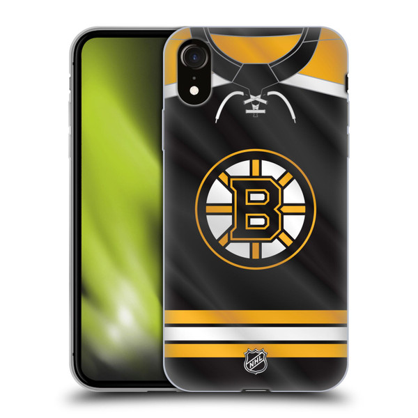 NHL Boston Bruins Jersey Soft Gel Case for Apple iPhone XR