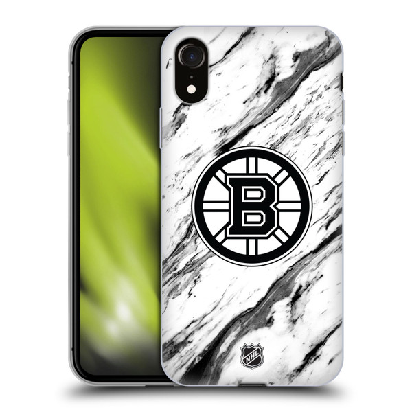 NHL Boston Bruins Marble Soft Gel Case for Apple iPhone XR