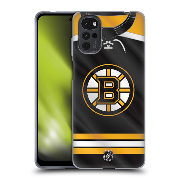 NHL Boston Bruins Jersey Soft Gel Case for Motorola Moto G22