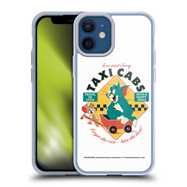 Tom and Jerry Retro Taxi Cabs Soft Gel Case for Apple iPhone 12 Mini