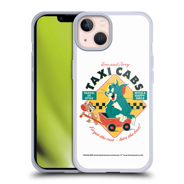 Tom and Jerry Retro Taxi Cabs Soft Gel Case for Apple iPhone 13