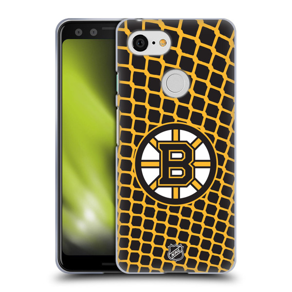 NHL Boston Bruins Net Pattern Soft Gel Case for Google Pixel 3