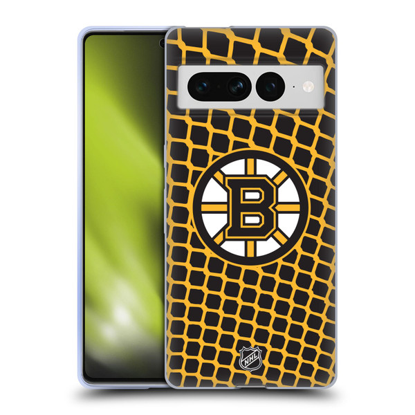 NHL Boston Bruins Net Pattern Soft Gel Case for Google Pixel 7 Pro