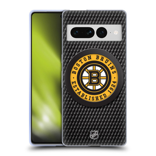 NHL Boston Bruins Puck Texture Soft Gel Case for Google Pixel 7 Pro
