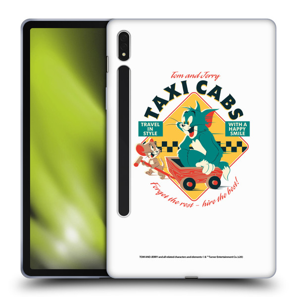 Tom and Jerry Retro Taxi Cabs Soft Gel Case for Samsung Galaxy Tab S8