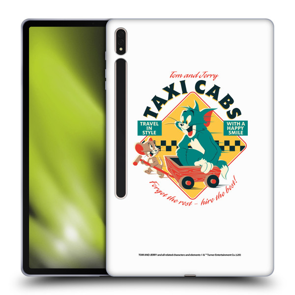 Tom and Jerry Retro Taxi Cabs Soft Gel Case for Samsung Galaxy Tab S8 Plus