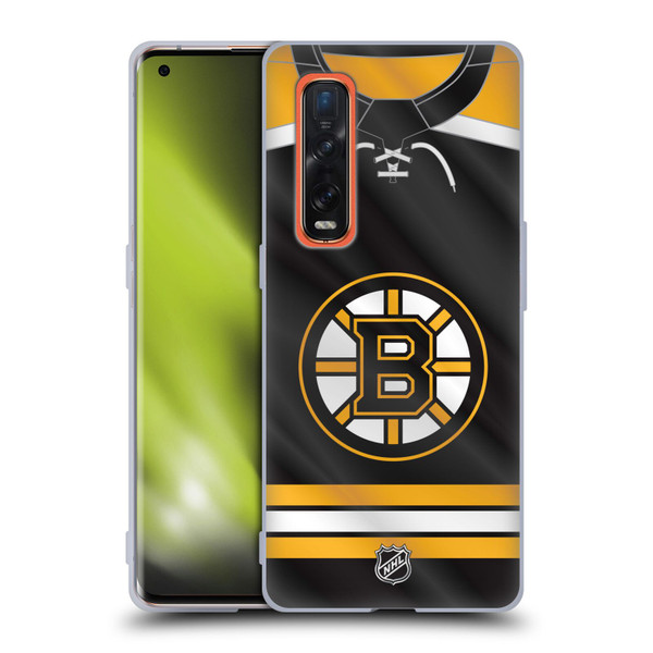 NHL Boston Bruins Jersey Soft Gel Case for OPPO Find X2 Pro 5G
