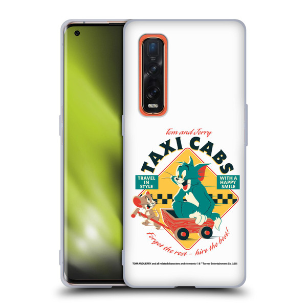 Tom and Jerry Retro Taxi Cabs Soft Gel Case for OPPO Find X2 Pro 5G