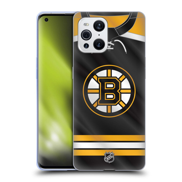 NHL Boston Bruins Jersey Soft Gel Case for OPPO Find X3 / Pro