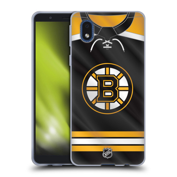 NHL Boston Bruins Jersey Soft Gel Case for Samsung Galaxy A01 Core (2020)