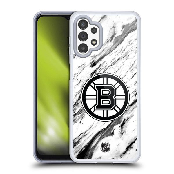 NHL Boston Bruins Marble Soft Gel Case for Samsung Galaxy A13 (2022)