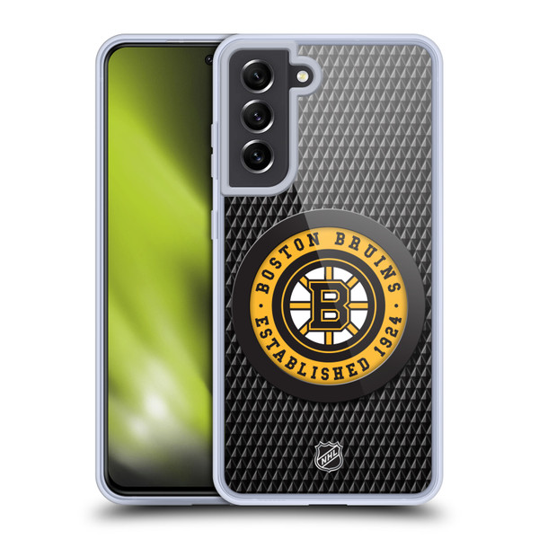 NHL Boston Bruins Puck Texture Soft Gel Case for Samsung Galaxy S21 FE 5G & MagSafe