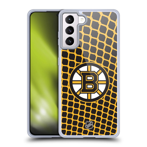 NHL Boston Bruins Net Pattern Soft Gel Case for Samsung Galaxy S21+ 5G & MagSafe