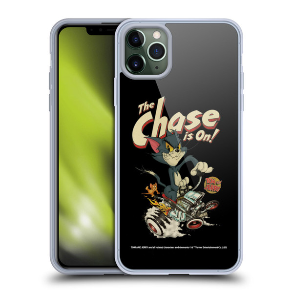 Tom and Jerry Typography Art The Chase Is On Soft Gel Case for Apple iPhone 11 Pro Max