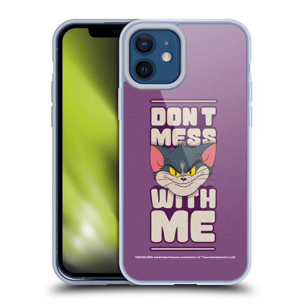 Tom and Jerry Typography Art Don't Mess With Me Soft Gel Case for Apple iPhone 12 / iPhone 12 Pro