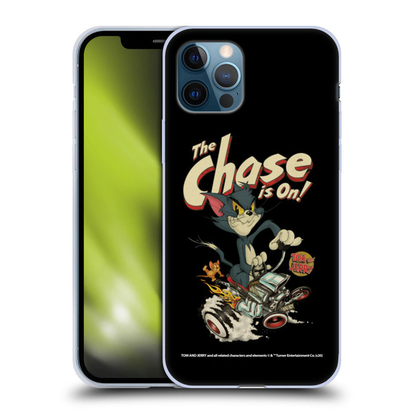 Tom and Jerry Typography Art The Chase Is On Soft Gel Case for Apple iPhone 12 / iPhone 12 Pro