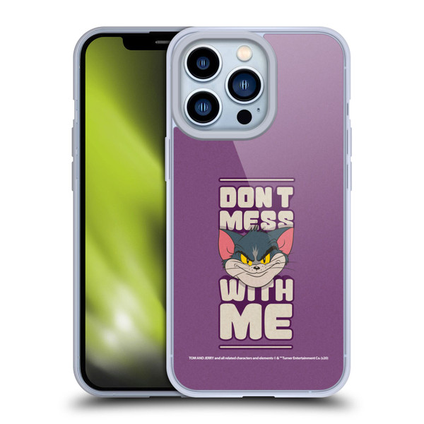 Tom and Jerry Typography Art Don't Mess With Me Soft Gel Case for Apple iPhone 13 Pro