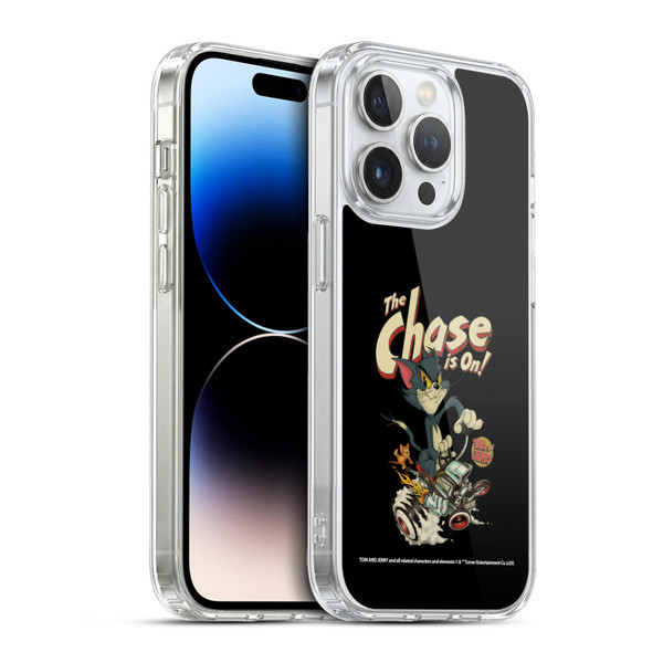 Tom and Jerry Typography Art The Chase Is On Soft Gel Case for Apple iPhone 13 Pro & MagSafe