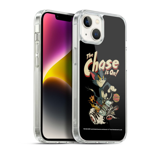 Tom and Jerry Typography Art The Chase Is On Soft Gel Case for Apple iPhone 14 Plus & MagSafe