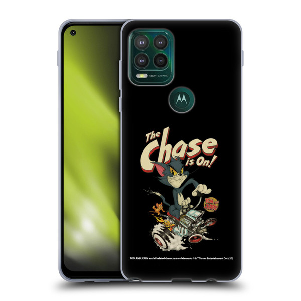 Tom and Jerry Typography Art The Chase Is On Soft Gel Case for Motorola Moto G Stylus 5G 2021