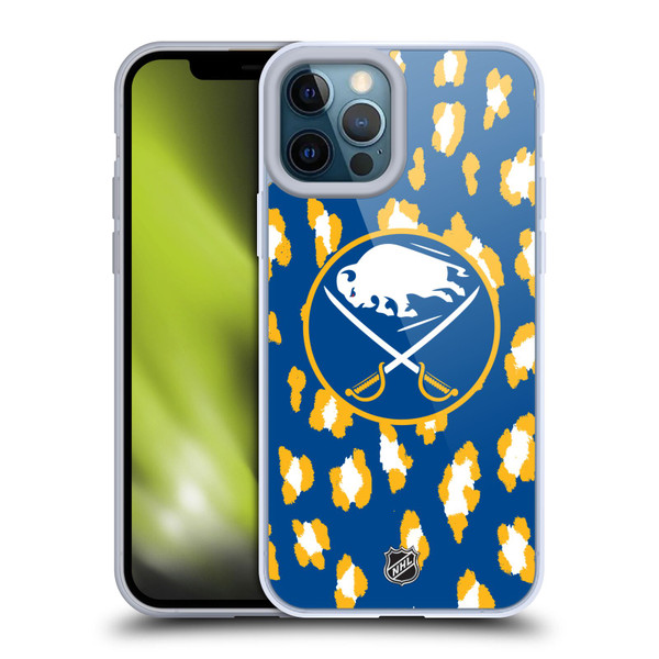 NHL Buffalo Sabres Leopard Patten Soft Gel Case for Apple iPhone 12 Pro Max