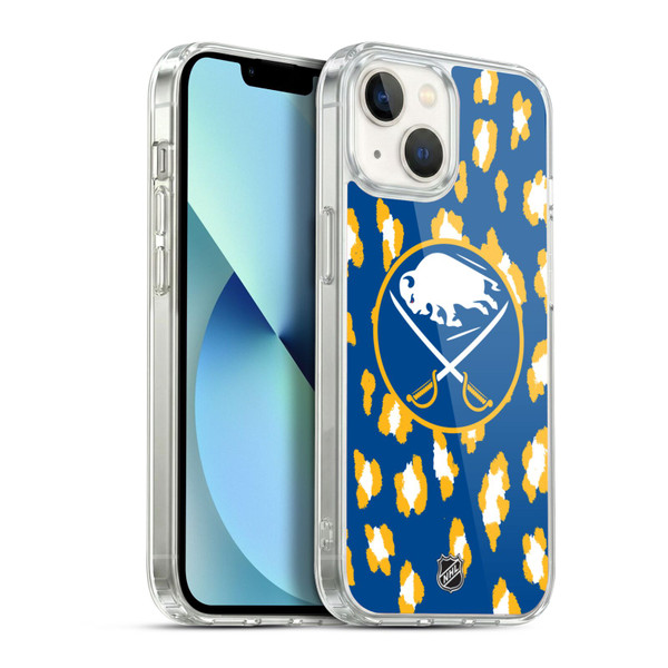 NHL Buffalo Sabres Leopard Pattern Soft Gel Case for Apple iPhone 13