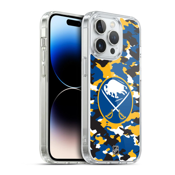 NHL Buffalo Sabres Camouflage Soft Gel Case for Apple iPhone 13 Pro