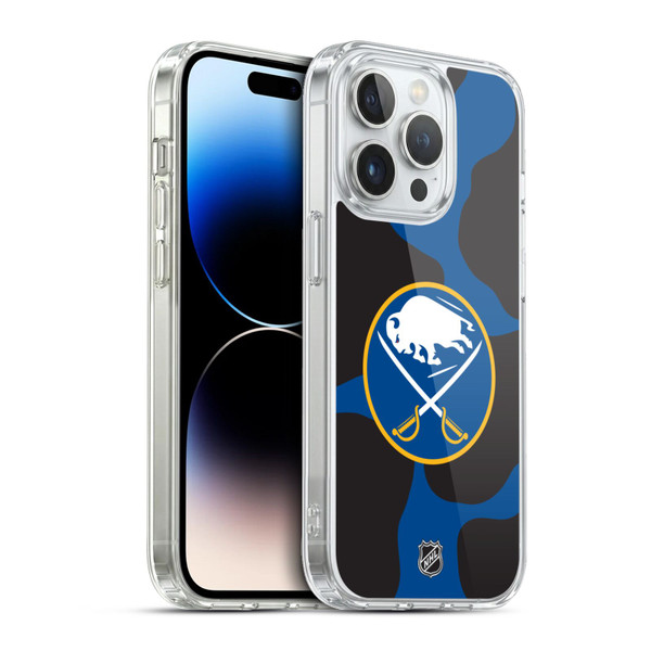 NHL Buffalo Sabres Cow Pattern Soft Gel Case for Apple iPhone 13 Pro