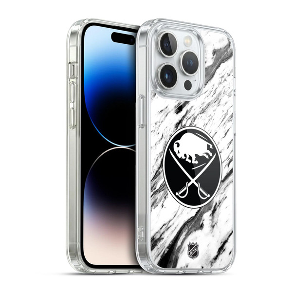 NHL Buffalo Sabres Marble Soft Gel Case for Apple iPhone 13 Pro