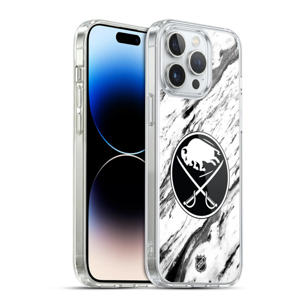 NHL Buffalo Sabres Marble Soft Gel Case for Apple iPhone 14 Pro Max