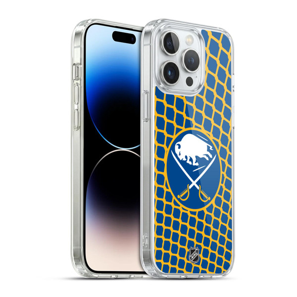 NHL Buffalo Sabres Net Pattern Soft Gel Case for Apple iPhone 14 Pro Max