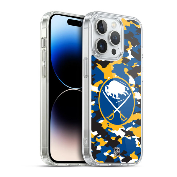 NHL Buffalo Sabres Camouflage Soft Gel Case for Apple iPhone 14 Pro
