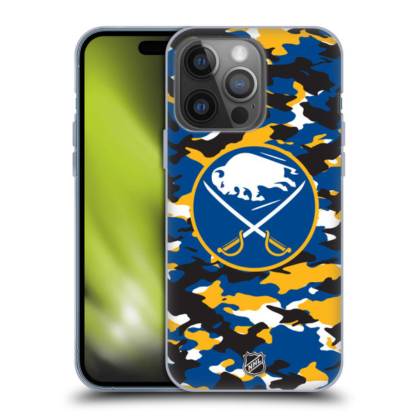 NHL Buffalo Sabres Camouflage Soft Gel Case for Apple iPhone 14 Pro