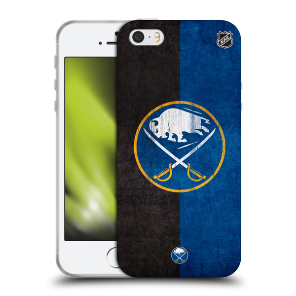 NHL Buffalo Sabres Half Distressed Soft Gel Case for Apple iPhone 5 / 5s / iPhone SE 2016