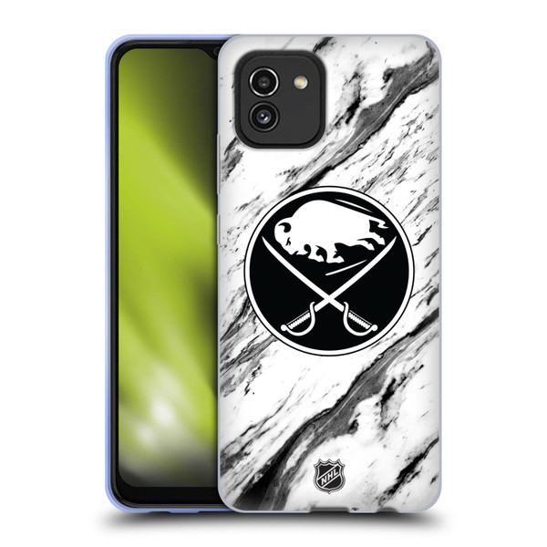 NHL Buffalo Sabres Marble Soft Gel Case for Samsung Galaxy A03 (2021)
